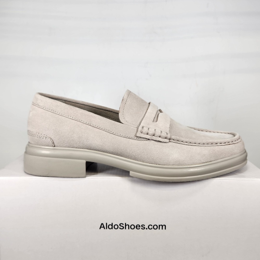 Aldo Tucker Loafers Mens Size 12 Light Grey Suede Penny Slip On Pillow Walk